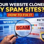 Website cloned by spam sites example showing SEO scam and content scraping