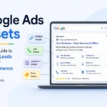 Google Ads Assets guide showing sitelink, call, lead form, location, and image assets for better ad performance and lead generation.