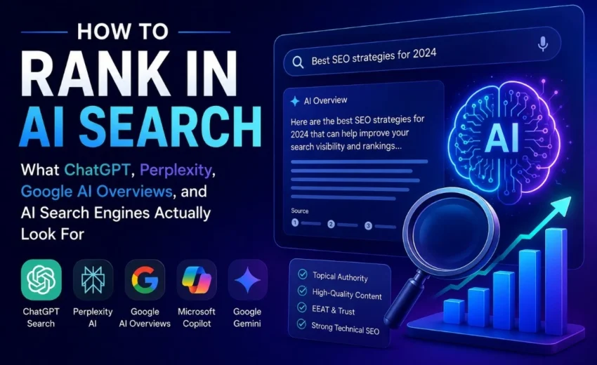 How to Rank in AI Search: What ChatGPT, Perplexity, Google AI Overviews, and AI Search Engines Actually Look For