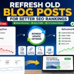 Refresh old blog posts for better SEO rankings by updating content, fixing links, improving CTR, and increasing organic traffic