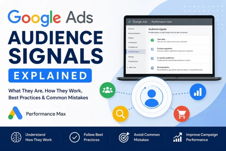 Google Ads Audience Signals explained in Performance Max with AI-powered audience optimization and best practices.