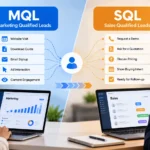 Marketing Qualified Leads vs Sales Qualified Leads, showing the lead qualification process from marketing engagement to sales readiness.
