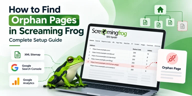 Finding orphan pages in Screaming Frog SEO Spider